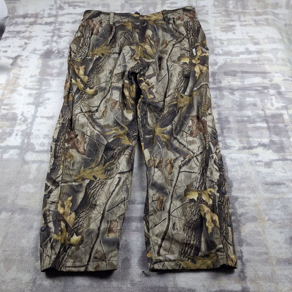 Guide Series TecH2O Camo Hunting Pants Mens 2XL Waterproof Side Snap Overpants